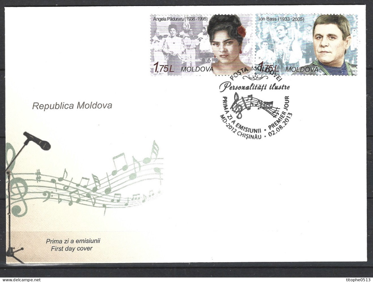 MOLDAVIE. N°733-4 De 2013 Sur Enveloppe 1er Jour. Chanteurs Moldaves. - Cantantes