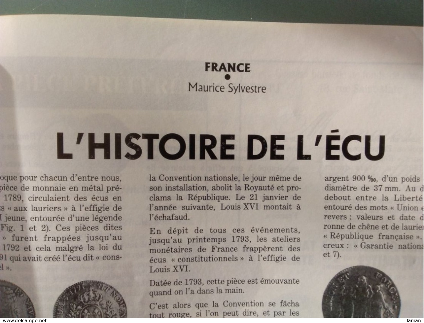 Numismatique & change - François d'Anjou - L'histoire de l'écu - RDA