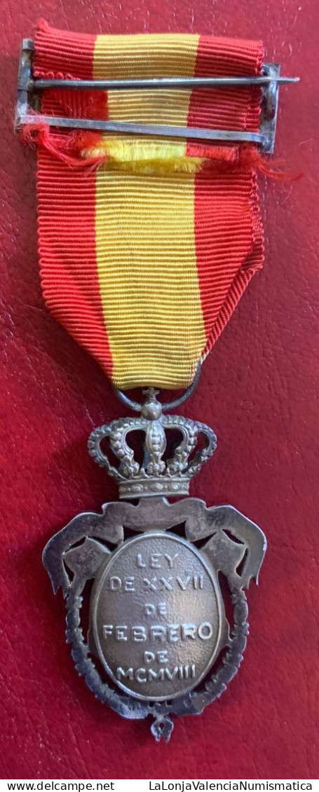 España Medalla Alfonso XIII Instituto Nacional De Previsión 1908 PG 787a - Sonstige & Ohne Zuordnung
