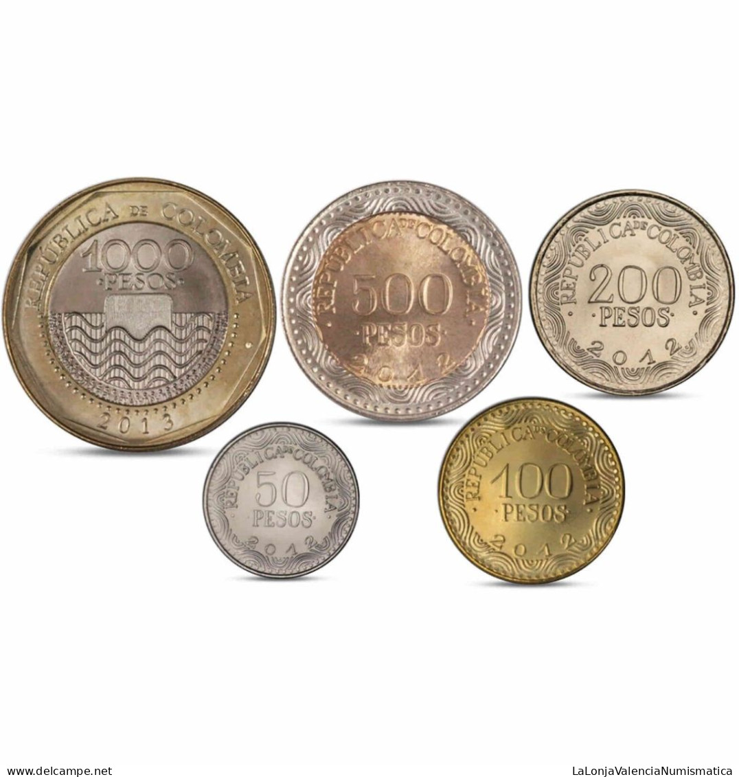 Colombia 100 Full Sets 50 100 200 500 1000 Pesos 2023 Km 295-299 New Sc Unc - Colombia