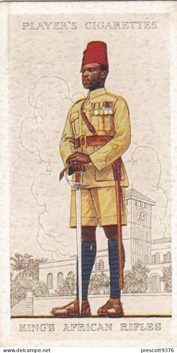 Military Uniforms British Empire 1938 - Players Cigarette Card - 44 Kings African Rifles - Player's