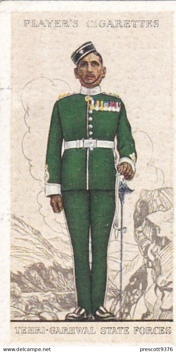 Military Uniforms British Empire 1938 - Players Cigarette Card - 39 Tehri Garhwel State Forces India - Player's