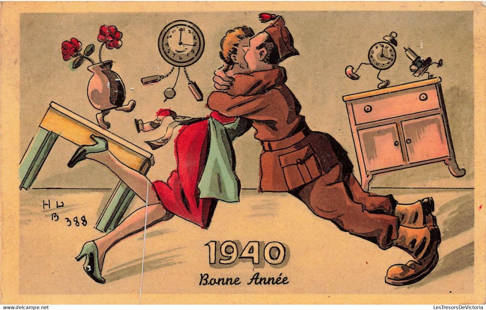 ILLUSTRATEUR NON SIGNE - 1940 Bonne Année - Un Soldat Retrouvant Sa Femme - Carte Postale - 1900-1949