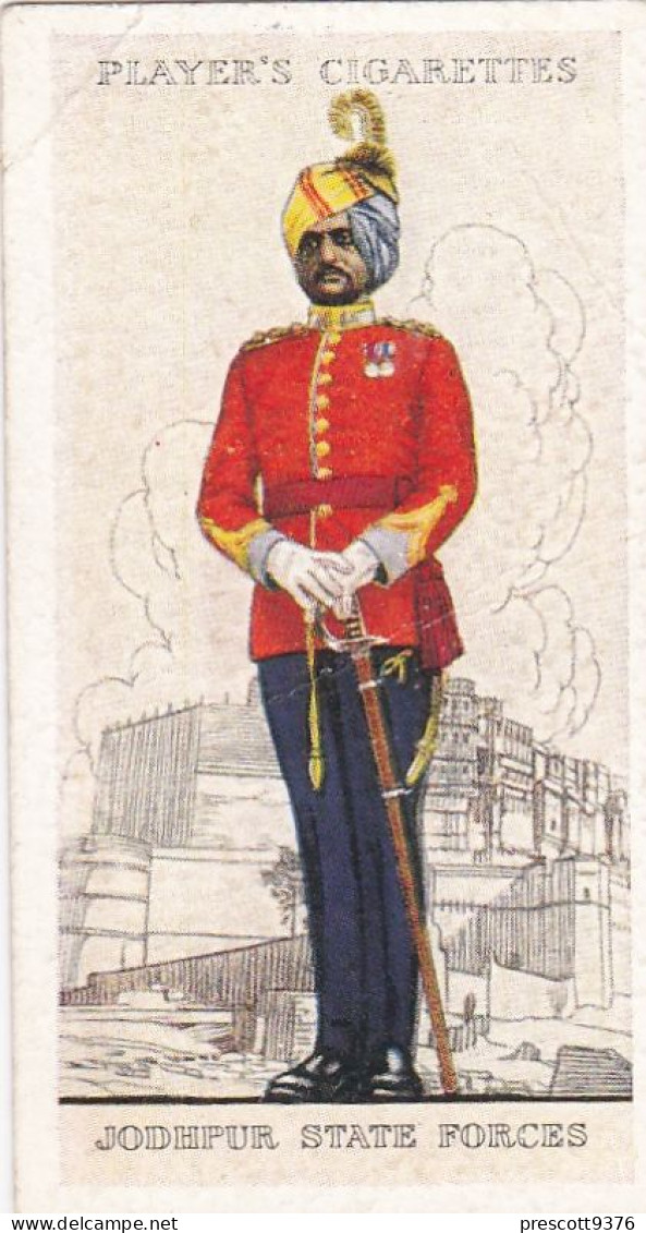 Military Uniforms British Empire 1938 - Players Cigarette Card - 35 Jodhpur State Forces, India - Player's