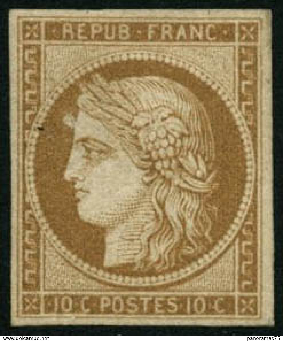 ** N°1F 10c Bistre-jaune, Réimp - TB - 1849-1850 Ceres