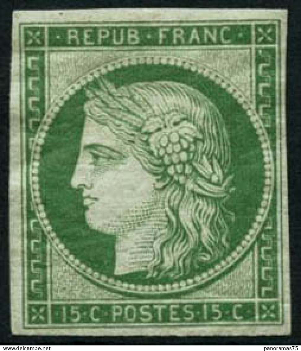 ** N°2e 15c Vert, Réimp - TB - 1849-1850 Ceres