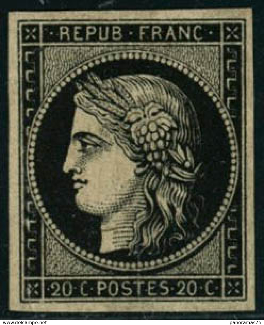 ** N°3 20c Noir S/jaune - TB - 1849-1850 Ceres