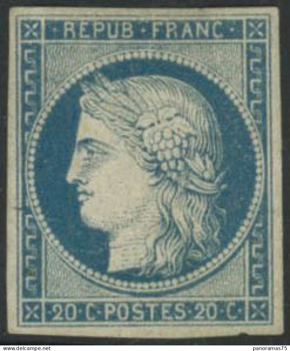 ** N°8f 20c Bleu, Réimp - TB - 1849-1850 Cérès