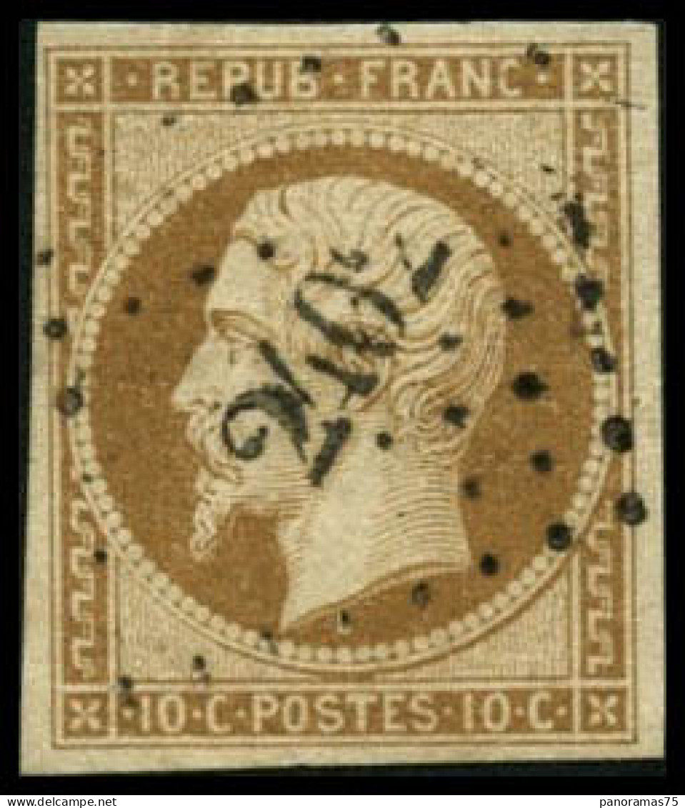 Obl. N°9 10c Bistre, Signé JF Brun - TB - 1852 Louis-Napoléon