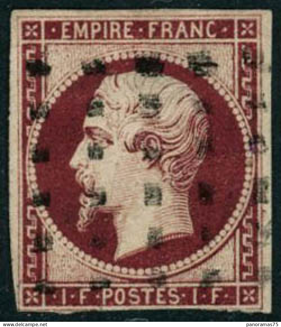 Obl. N°18g 1F Velours, Infime Pelurage - B - 1853-1860 Napoleon III