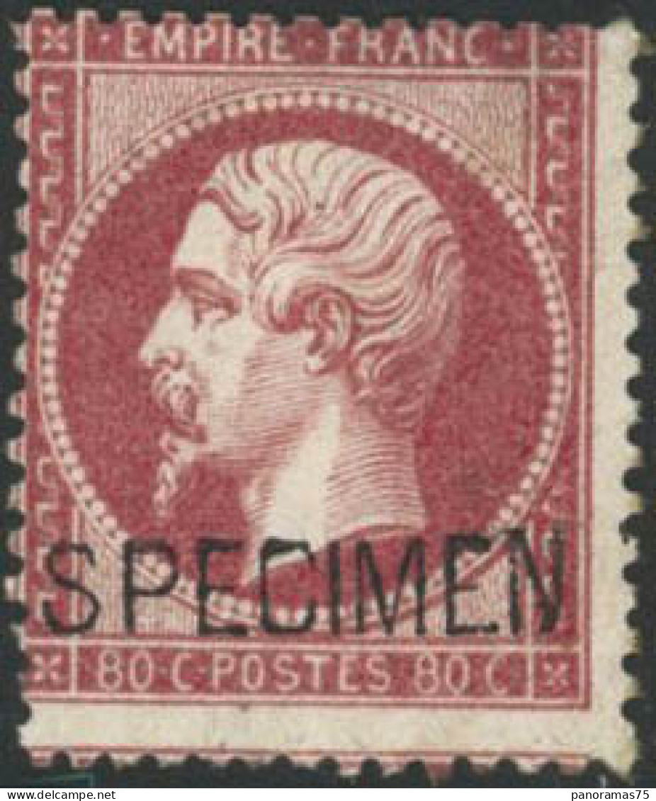 ** N°24d 80c Rose, Surcharge Spécimen - TB - 1862 Napoleone III