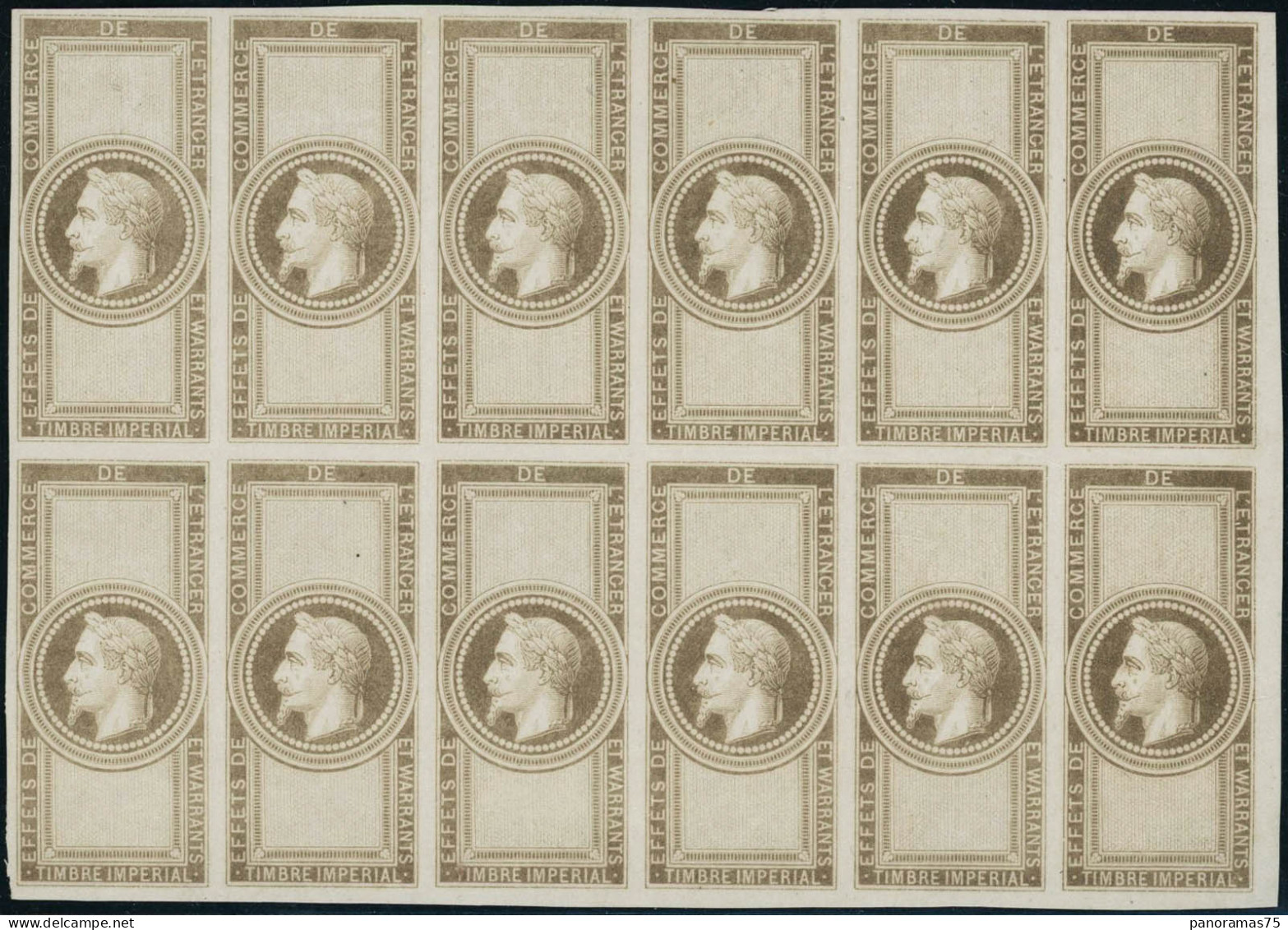 (*) N°33 Projet De Timbre Impérial, Bloc De 12 Très RARE - TB - 1863-1870 Napoleon III With Laurels