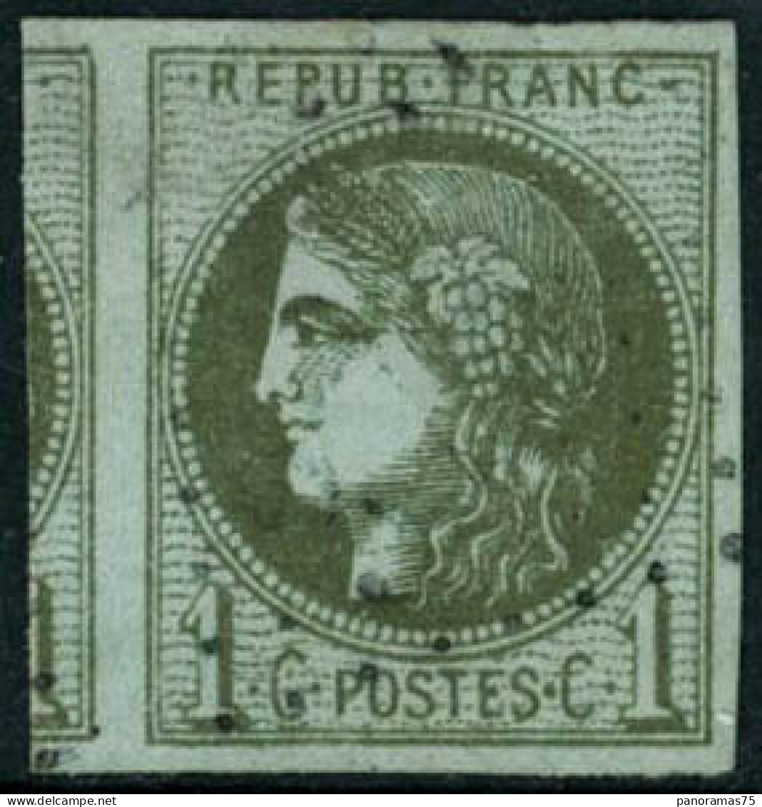 Obl. N°39B 1c Olive R2 - TB - 1870 Ausgabe Bordeaux
