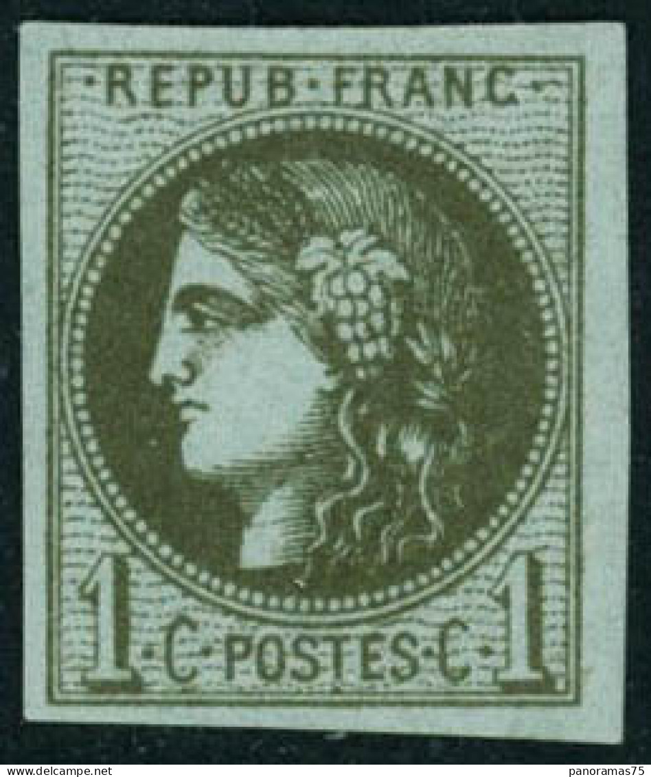 ** N°39c 1c Olive R3 - TB - 1870 Ausgabe Bordeaux