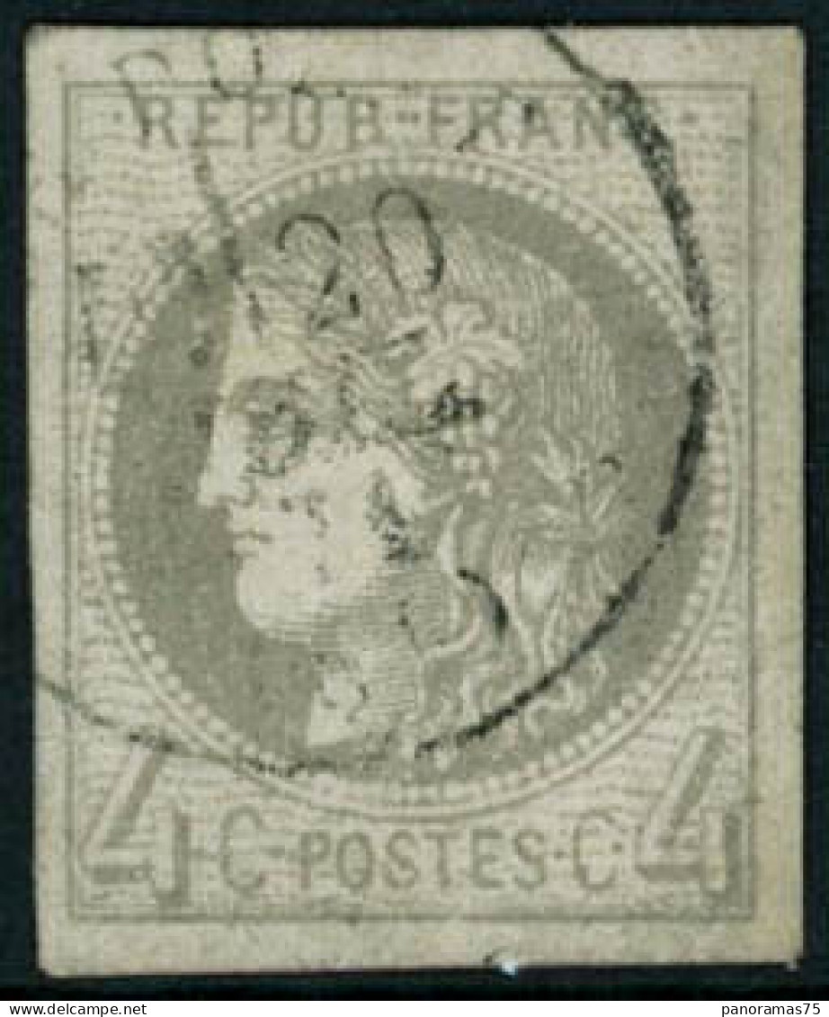 Obl. N°41B 4c Gris R2 - TB - 1870 Ausgabe Bordeaux