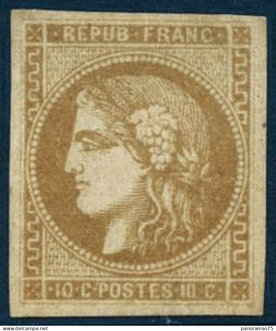 * N°43A 10c Bistre R1 - TB - 1870 Bordeaux Printing