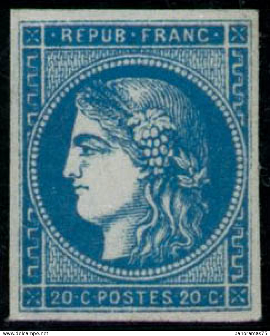 ** N°45A 20c Bleu, Type II R1 - TB - 1870 Ausgabe Bordeaux