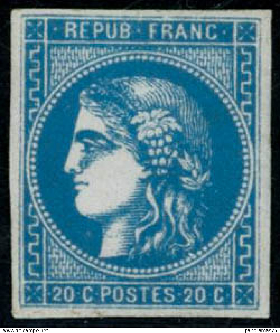 ** N°46B 20c Bleu, Type III R2, Signé Brun - TB - 1870 Ausgabe Bordeaux