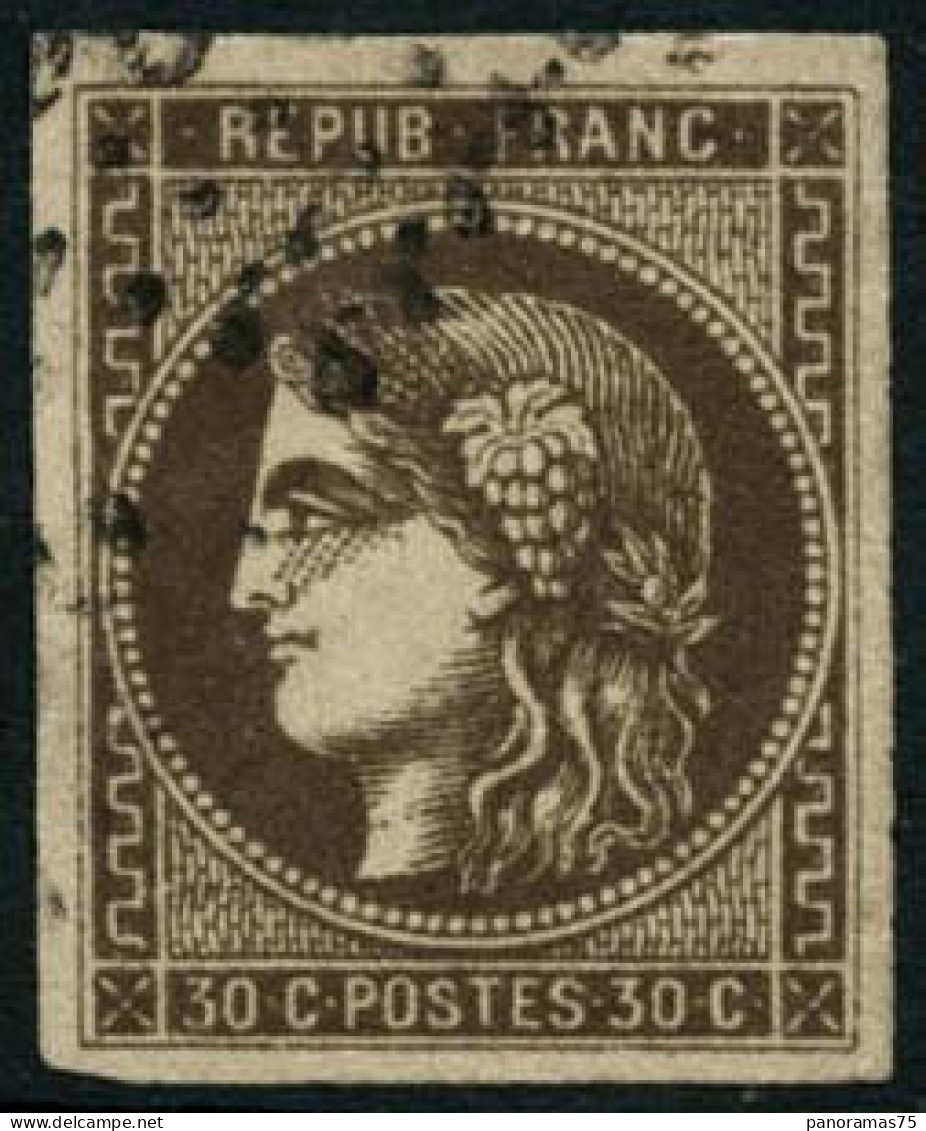 Obl. N°47d 30c Brun Foncé - TB - 1870 Bordeaux Printing