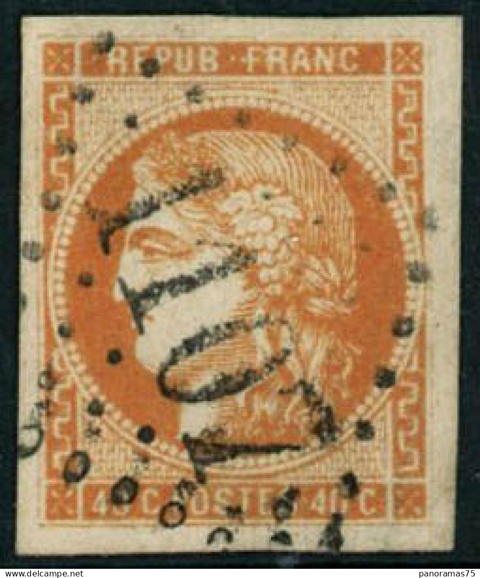 Obl. N°48h 40c Jaune-orange, Signé Calves Et Roumet - TB - 1870 Bordeaux Printing