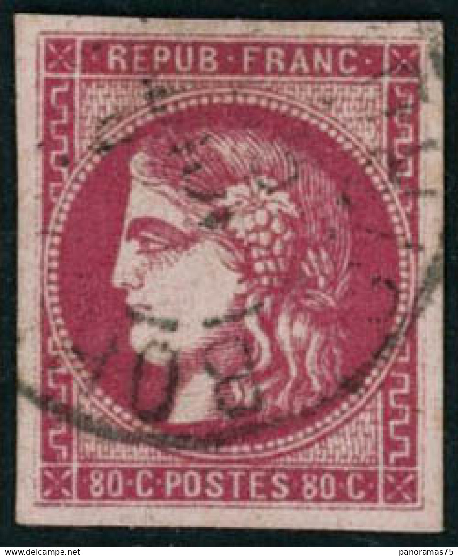 Obl. N°49 80c Rose - TB - 1870 Ausgabe Bordeaux