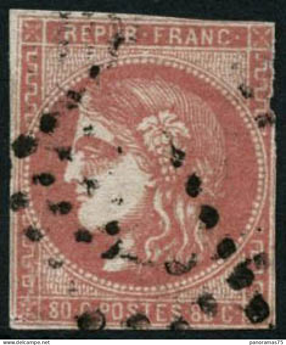 Obl. N°49e 80c Saumon , 2è Choix - B - 1870 Bordeaux Printing