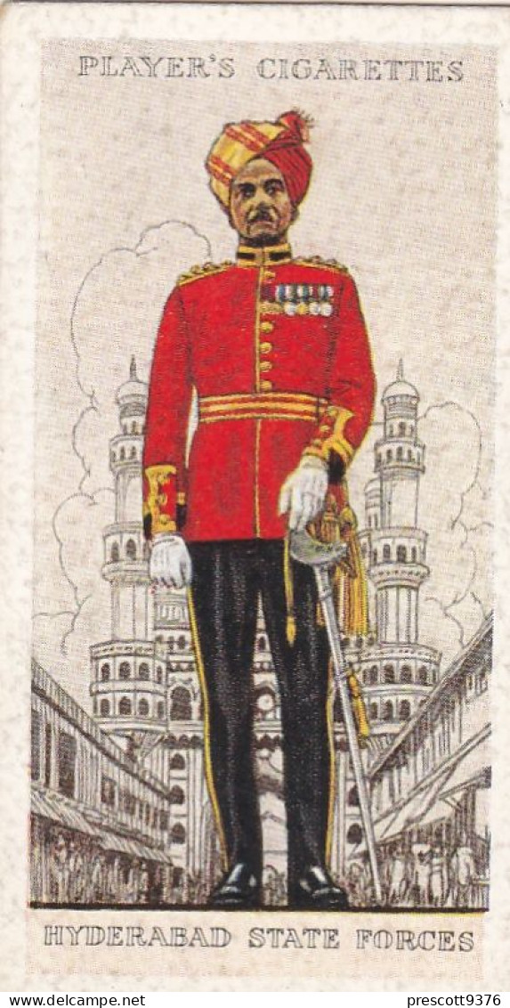 Military Uniforms British Empire 1938 - Players Cigarette Card - 32 Hyderabad State Forces, India - Player's