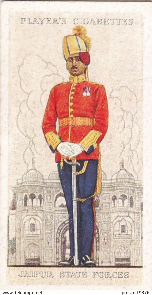 Military Uniforms British Empire 1938 - Players Cigarette Card - 34 Jaipur State Forces, India - Player's