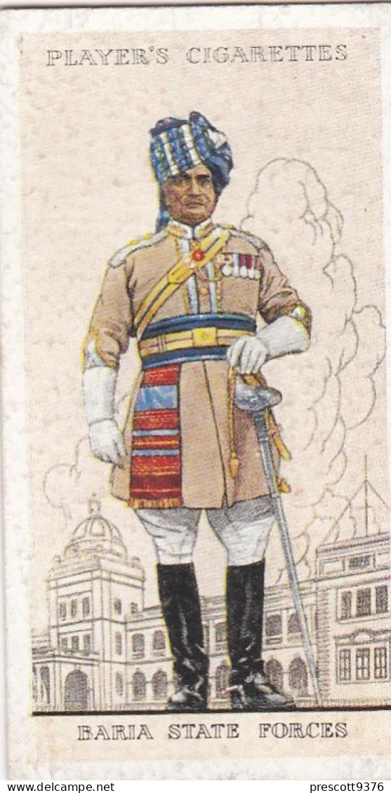 Military Uniforms British Empire 1938 - Players Cigarette Card - 28 Baria State Forces, India - Player's