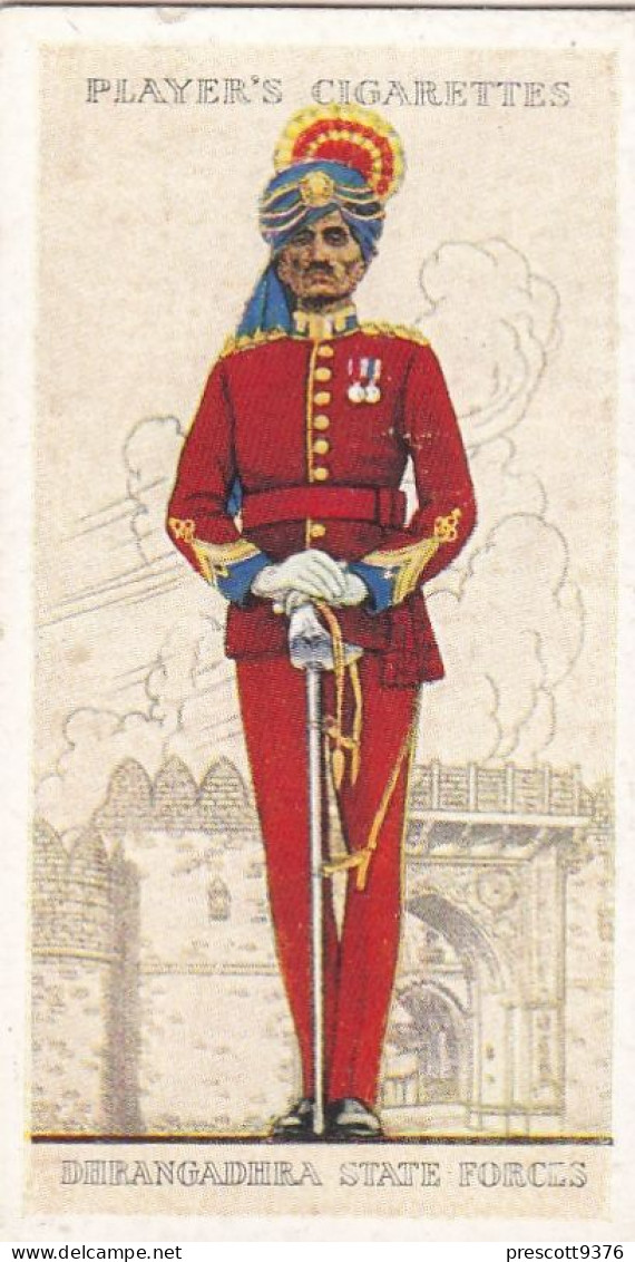 Military Uniforms British Empire 1938 - Players Cigarette Card - 30 Dhrangadhra  State Forces, India - Player's