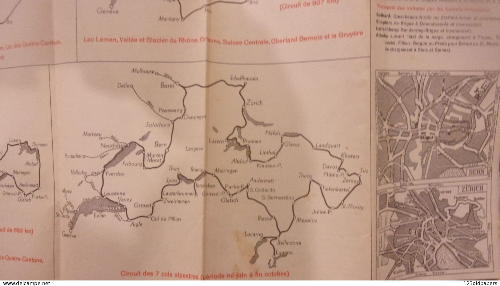 SUISSE Switzerland  LUZERN 1939 CARTE ROUTIERE OFFICIELLE RANDONNEES