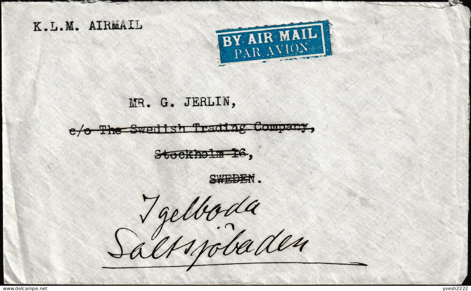 Hong Kong 1937 Y&T 137 à 139, Michel 136 à 138. Lettre Par KLM, Victoria à Stockholm. Couronnement De George VI. Superbe - Covers & Documents