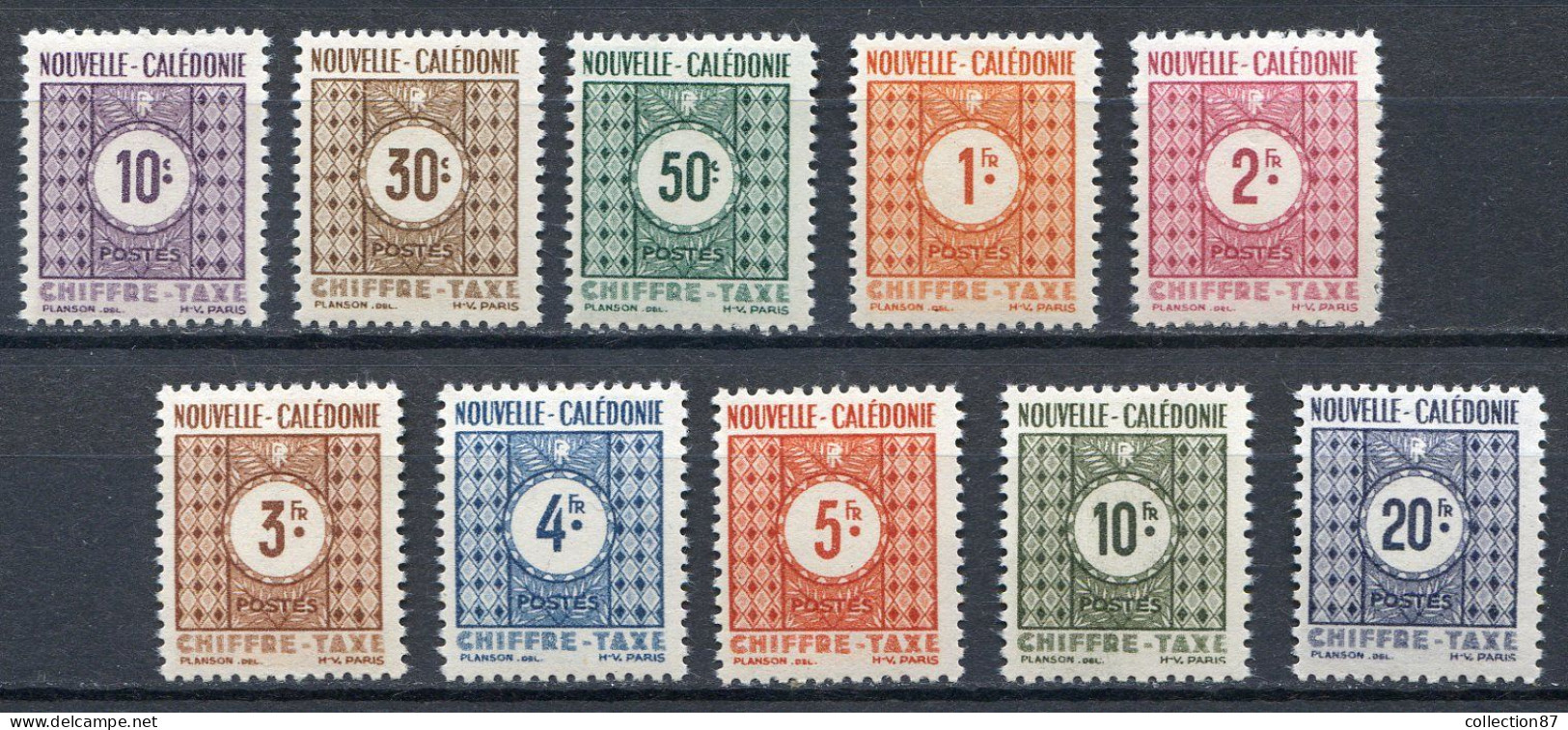 Réf 78 < NOUVELLE CALEDONIE < Yvert TAXE N° 39 à 48 * MH * Neuf Ch < Cat 13 € - Postage Due