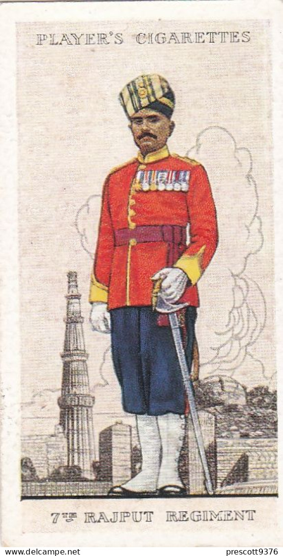 Military Uniforms British Empire 1938 - Players Cigarette Card - 20 Rajput Regt , India - Player's