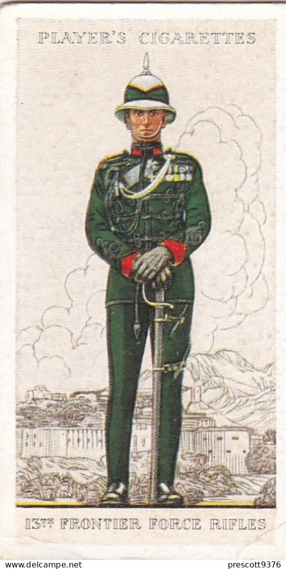 Military Uniforms British Empire 1938 - Players Cigarette Card - 22 Frontier Force Rifles , India - Player's