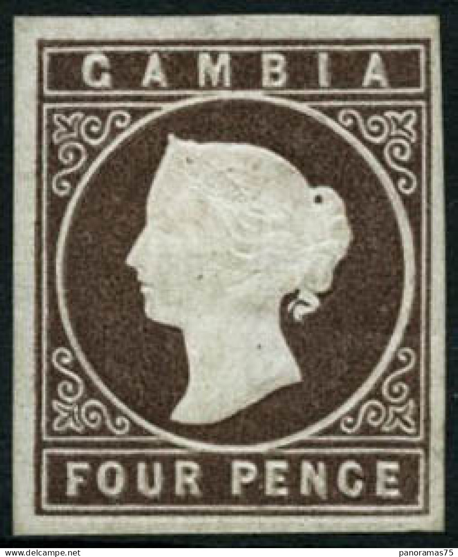 * N°1 4p Brun - TB - Gambia (...-1964)