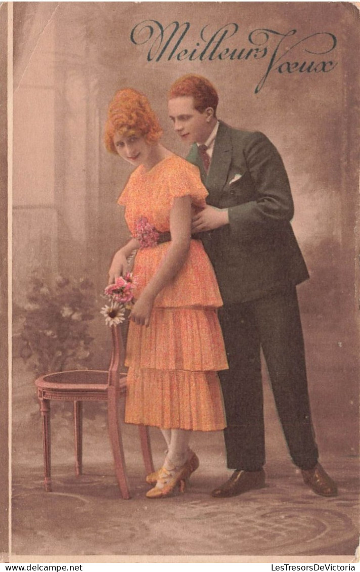 COUPLES - Meilleurs Vœux - Colorisé - Carte Postale Ancienne - Koppels