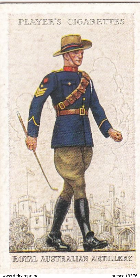 Military Uniforms British Empire 1938 - Players Cigarette Card - 9 Royal Australian Artillery - Player's