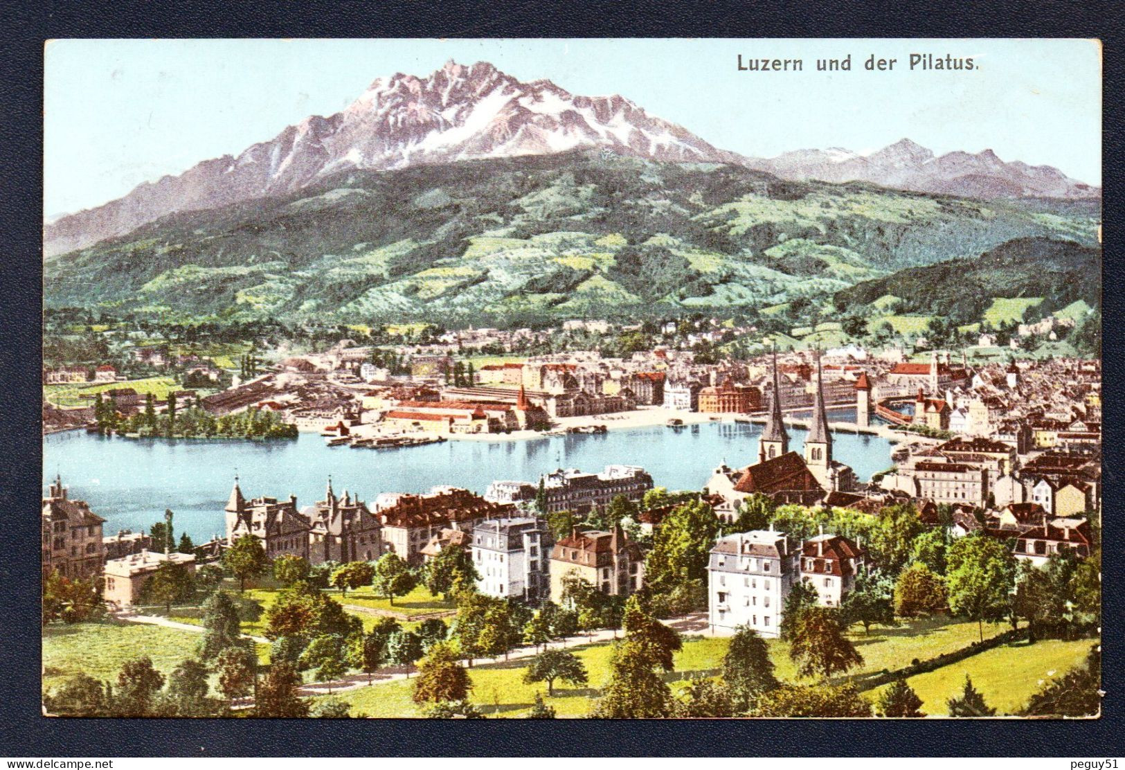Lucerne. Luzern Und Pilatus. Vue Générale Avec L'église St.Léger, Le Lac Des 4 Cantons Et Le Mont Pilate.1907 - Lucerne