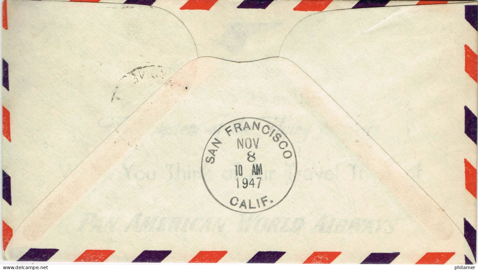 Nouvelle Caledonie Caledonia FFC Premier Vol Aerien Panam Clipper Sydney Australia San Francisco Noumea 7/11/47 - Storia Postale