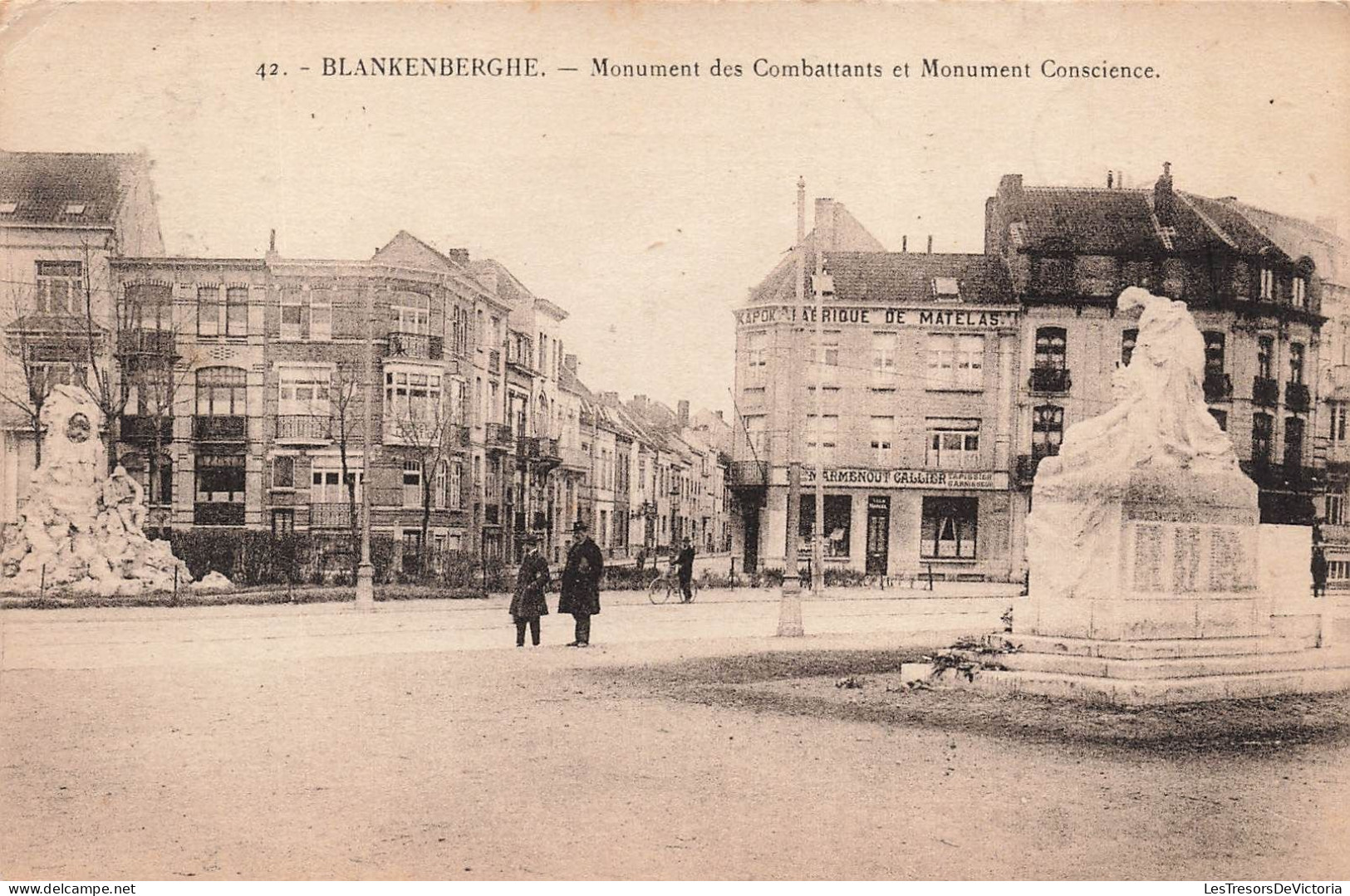 BELGIQUE - Blankenberge - Monument Des Combattants Et Monument Conscience -  Carte Postale Ancienne - Blankenberge