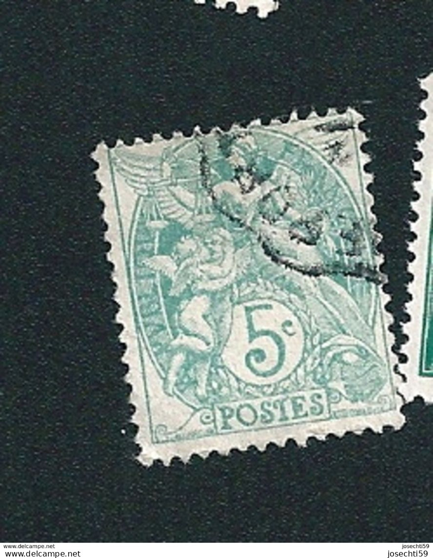 N° 111c  Type Blanc 5ct Verts/bleu 1925 France Oblitéré - 1900-29 Blanc