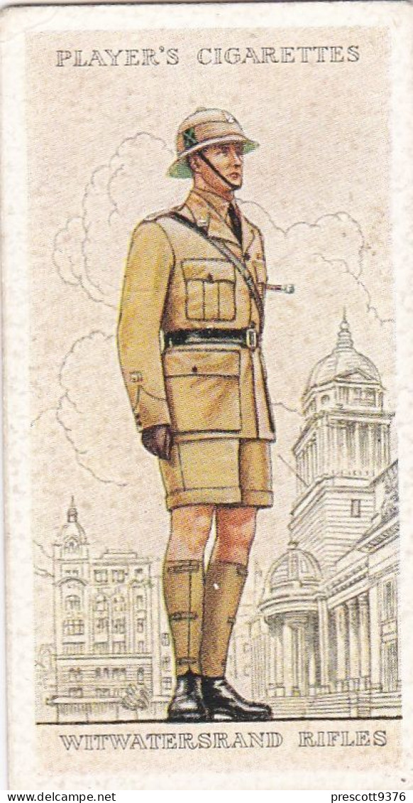 Military Uniforms British Empire 1938 -  Players Cigarette Card - 3 Witwatersrand Rifles, South Africa - Player's