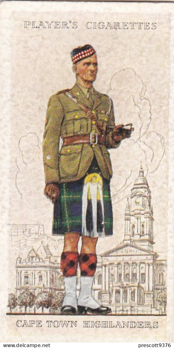 Military Uniforms British Empire 1938 -  Players Cigarette Card - 1 Cape Town Highlanders, South Africa - Player's