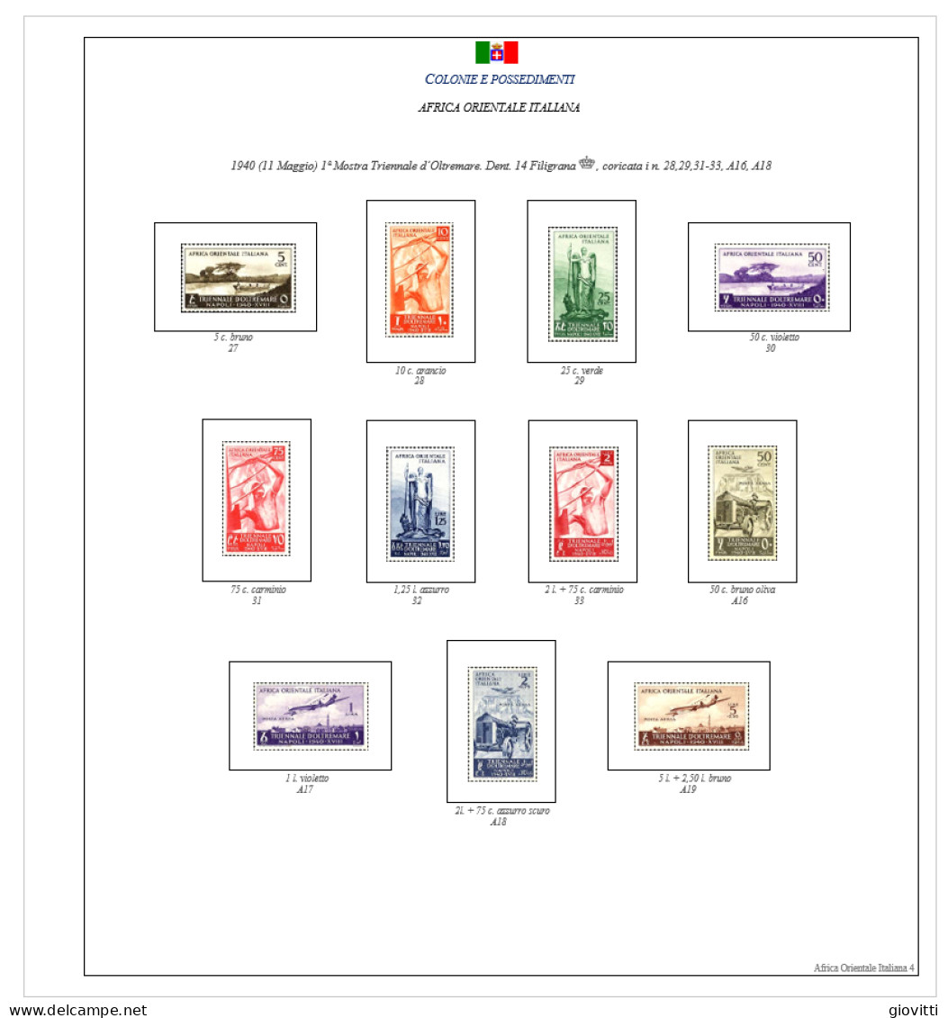 AFRICA ORIENTALE ITALIANA, Fogli Autocostruiti. - Stamp Boxes