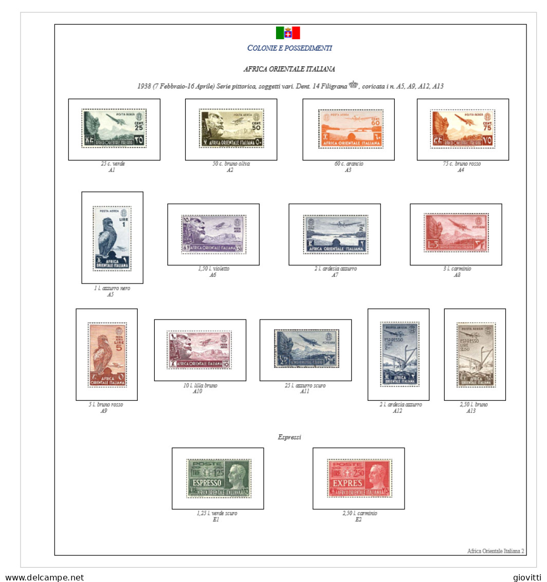 AFRICA ORIENTALE ITALIANA, Fogli Autocostruiti. - Stamp Boxes