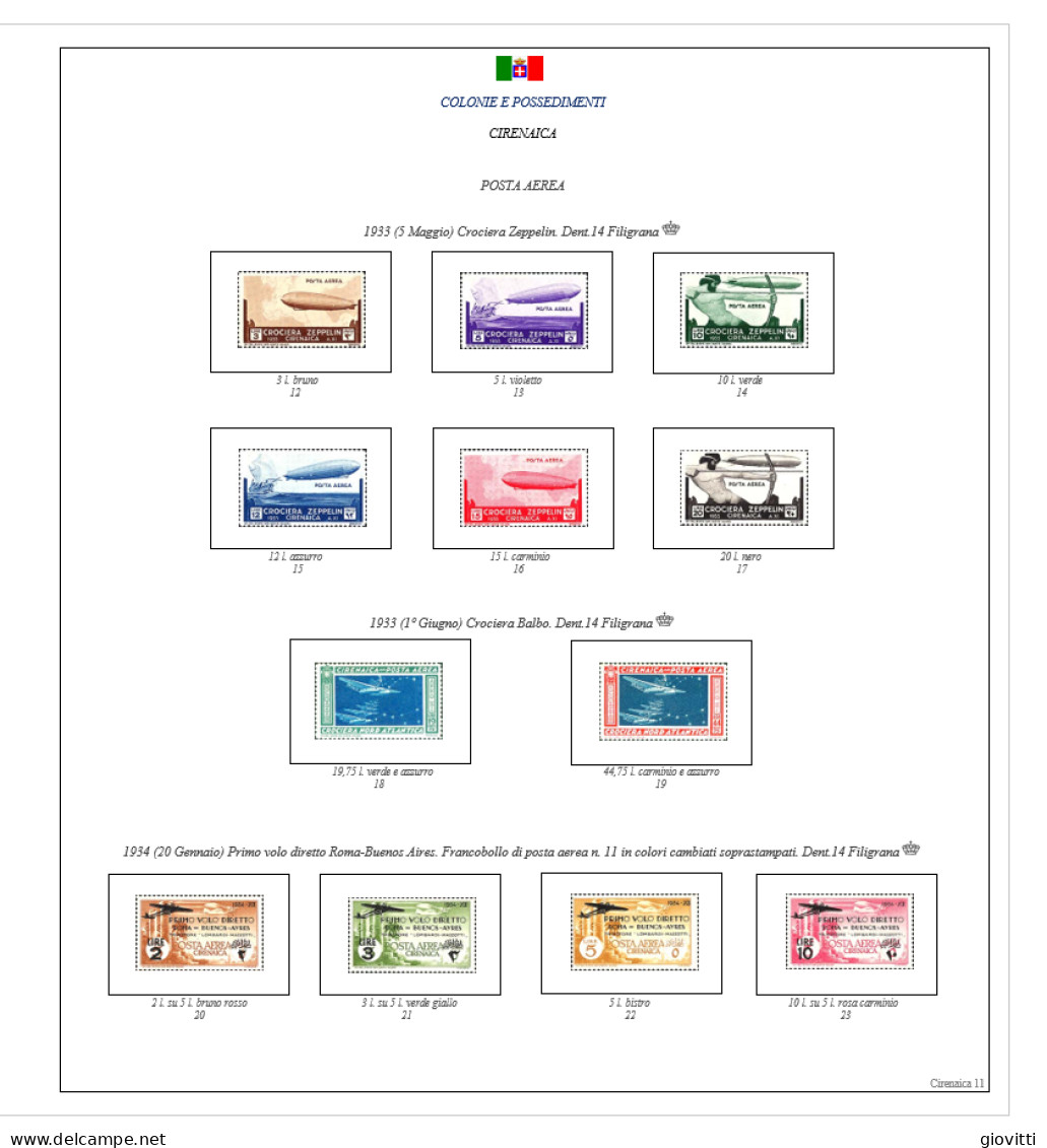 CIRENAICA, Fogli Per Album Autocostruiti. - Cajas Para Sellos