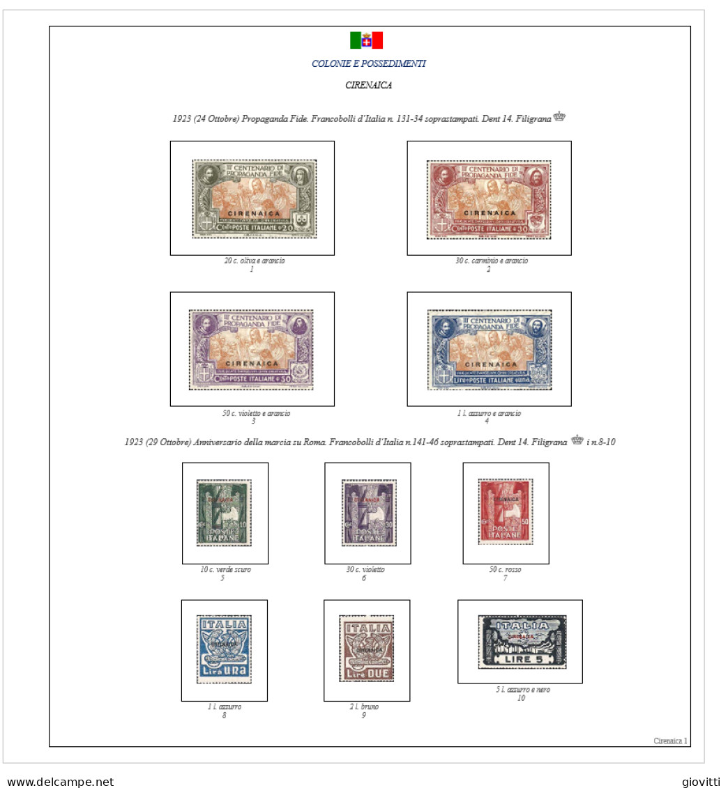 CIRENAICA, Fogli Per Album Autocostruiti. - Stamp Boxes