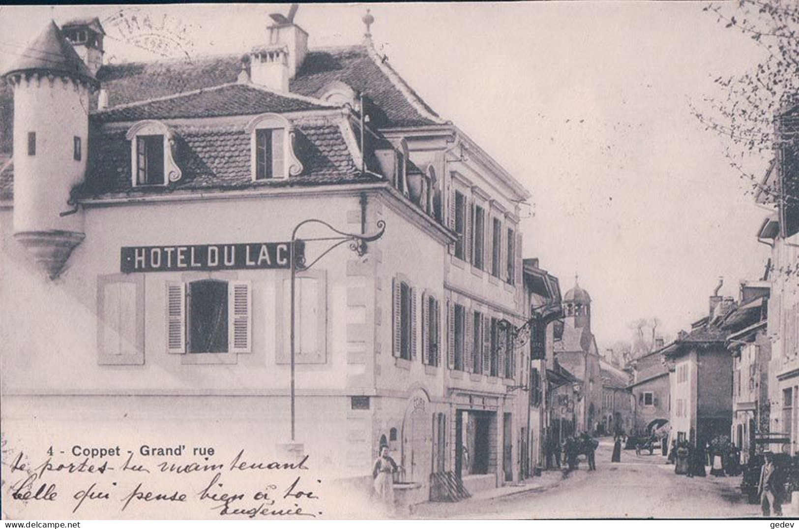 Coppet VD, Grand' Rue, Hôtel Du Lac (11.8.1906) - Coppet