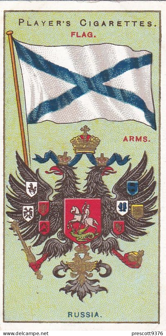 14 Russia -  - Countries Arms & Flags 1905 - Players Cigarette Card - Original - Vexillology - Antique-VG - Player's